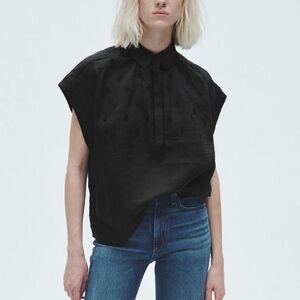 rag & bone Robin Embroidered Top Black Size Large